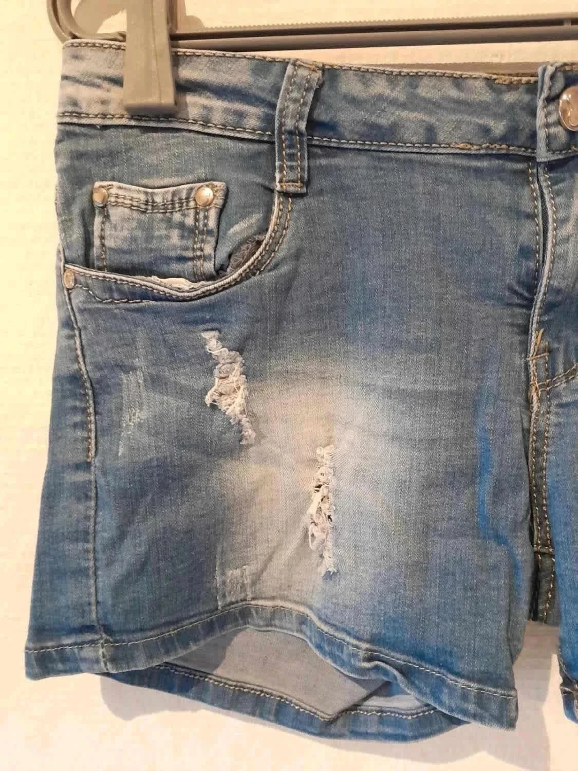Shorts de mezclilla desgastada, estilo roto, talla XL – photo 2